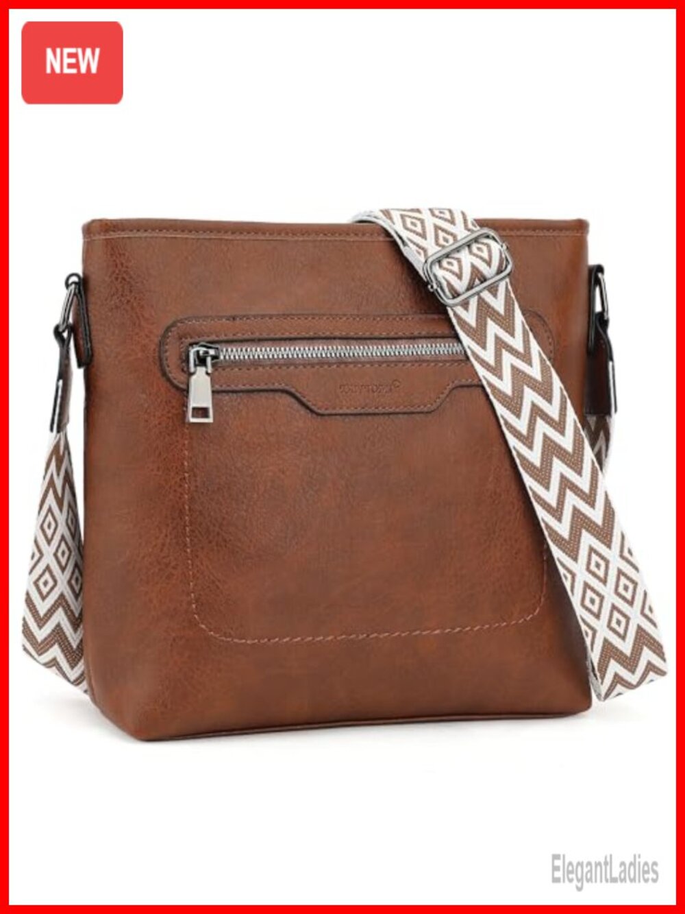 PU Leather Crossbody Bag Adjustable Strap Multi-Pocket Women's Purse